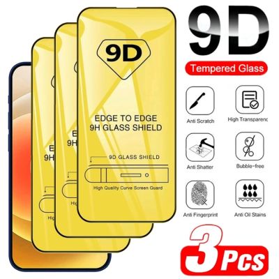 3PCS 9D Tempered Glass for IPhone 11 Pro Max 12 13 Mini 15 14 Plus Screen Protector for IPhone XS MAX X XR 7plus 8 Glass