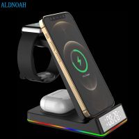 ZZOOI 3 in 1 Wireless Charger for iPhone 13 12 11 XS Mini Pro Max iWatch AirPods  Fast Charging Dock Station Wireless Chargers Stand