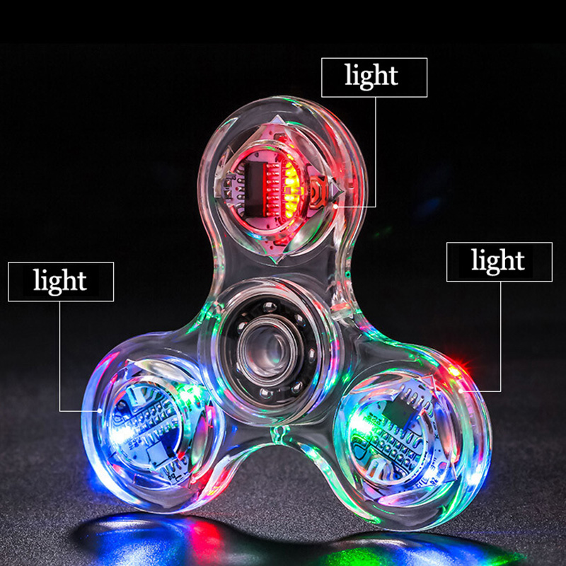 Budget Spinner Glow Dalam Gelap Main Anti Tekanan Led Tri Spinner Ausme Bercahaya Spinners Kinetik Gyroscope untuk Kanak Kanak