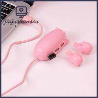 JIAJUSUANSOU อะแดปเตอร์ USB ต่อ USB USB หมูสีชมพู2.0พอร์ต3ช่องตัวแยก USB USB หมูการ์ตูนอะแดปเตอร์ขยายแบบพกพาสำนักงาน