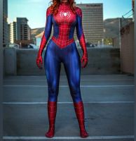 Spiderwoman Cosplay Costume Adults Kids Printed Female Spider Superhero Zentai Bodysuits Girl Woman Halloween Suit