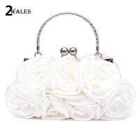 Ws ashion Rose Flower Pattern Clutch Bag Evening Party Bridal Handbag