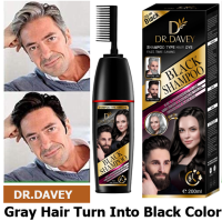 Dr.davey Black Shampoo 2 In 1 ชมพูนาโนปิดผมขาวใน 30 นาที คุณผู้ชายสามารถ ย้อมได้ทั้งหนวดและเครา แชมพู Organic สารสกัดจากธรรมชาติ