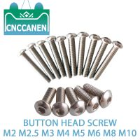 5/10/20/50PCS ISO7380 M2 M2.5 M3 M4 M5 M6 M8 M10 304 A2 Stainless Steel Button Head Screw Hex Socket Round Head Allen Bolt Screw Screw Nut Drivers