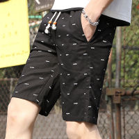 100% Cotton Men Shorts Casual Short Pants Summer Half Pants Drawstring Print Shorts With Elastic Waist Mens Clothing M-5XL