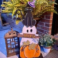 Halloween Porch Decor Welcome Door plate Signs Outdoor Lawn Happy Halloween Garden Scene Halloween Yard Decorations Dropshipping