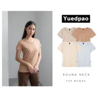 Yuedpao เสื้อยืดผู้หญิงคอกลม ทรงเข้ารูป ไม่ย้วย ไม่หด ไม่ต้องรีด ใส่สบาย basicstyle สีพื้นคอกลมผู้หญิง สี FALL WINTER