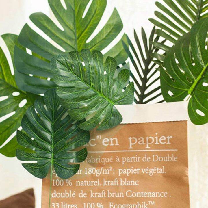 108-pack-palm-leaves-artificial-tropical-monstera-6-kind-artificial-green-palm-leaf-with-stems-for-hawaiian-luau-party