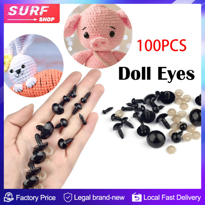 100Pcs/Set 12mm Plastic Safety Eyes For Teddy Bear Doll Animal Puppet Craft  