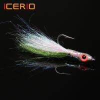 【lz】▨  ICERIO-Aço inoxidável 3D Fish Eye Hook Epóxi Minnow Streamer Fly Ice iscas de pesca pesca de água salgada Trout Lure 6Pcs