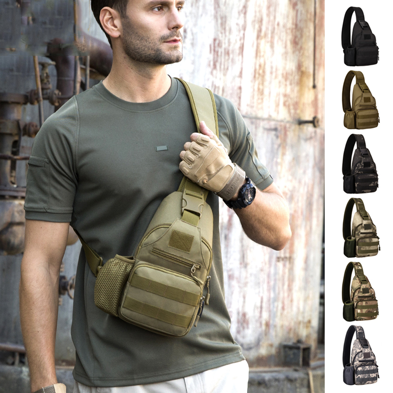 Outdoor Hiking Travel Military Tactical Molle Shoulder Chest Sling Pouch Bag 
