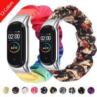 （Bar watchband）Scrunchie สายยางยืด ForMi วง6 5 4 3เปลี่ยนวง4 Corea สายรัดข้อมือระบายอากาศสำหรับ Xiaomi สร้อยข้อมือ