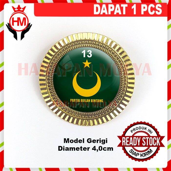 Pin Partai Bulan Bintang Lencana Pin Logo Partai Bulan Bintang Pin