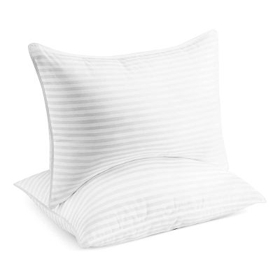 Bed Pillows Standard / Queen Size Set of 2 - Down Bedding Bed Pillows for Back, Stomach or Side Sleepers
