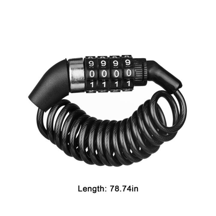 Durable Helmet Lock Chain 4 Digit Password Combination Portable Bike ...