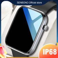 SENBONO สายรัดข้อมือฟิตเนสกีฬาสมาร์ทวอท์ชของผู้ชายกันน้ำ IP68 Spo2 HR ผู้ชายผู้หญิงนาฬิกาอัจฉริยะสำหรับ Android Xiaomi IOS VernaAbig