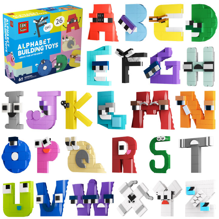 Alphabet Lore Building Blocks 26 Letter A-Z Gift for Children Educational  Creative DIY Bricks Toys Kids Birthday Christmas Gift