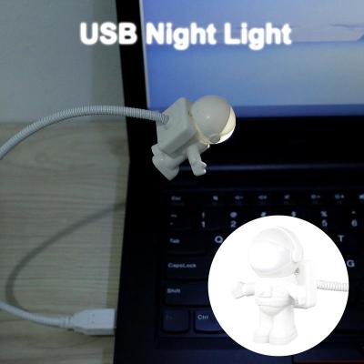 USB LED Astronaut Reading Light Creative Spaceman Table Lamp Eye-Care Desk Lamp with Flexible Hose USB Powered Decorative Night Light for Notebook Lap