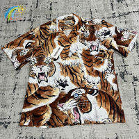 Tiger Pattern Wacka MARIA Lapel Shirt Men Women Summer Casual Beach Style Quick Drying Fashion Short Sleeve