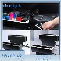 CHUEGUJE6ที่จัดเก็บสินค้าอเนกประสงค์ภายในรถพร้อมช่องเสียบชาร์จ USB 2ช่องกล่องจัดระเบียบจัดระเบียบรถยนต์ที่วางโทรศัพท์จัดช่องใส่ของในรถยนต์