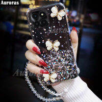 เคสโทรศัพท์เพื่อเป็นเกียรติ X6A เคสโทรศัพท์ซิลิโคนนิ่มรูปดาวพระจันทร์เป็นประกาย + สร้อยคริสตัลสำหรับ X6A