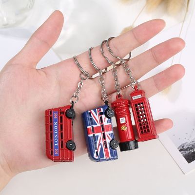 Red Blue Bus organizer Mail Holder Pendant Keychain Souvenir Gifts Men chain keyring