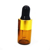 50pc/lot 2ML Empty Mini Amber Dropper Bottle Essential Oil Glass Dropper Bottle Brown Tube Perfume Packaging Cosmetics Bottles