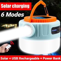 Solar Lantern Camping Light USB Rechargeable Bulb Outdoor Tent Lamp Portable Lanterns Emergency Lights For BBQ Hiking
