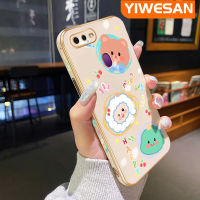 YIWESAN เคสสำหรับ OPPO F9 F9 Pro F7 F5เยาวชน Realme U1 2 Pro ลายการ์ตูนไดโนเสาร์แกะหมีสุขสันต์กรอบสี่เหลี่ยมดีไซน์ใหม่เคลือบแบบบางเคสฝาปิดเลนส์แบบนิ่มกล้องเต็มปกป้อง