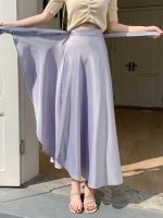 【CC】◎  Womens Irregular Skirts Korean Fashion Silk A-line Skirt Office Woman 2023