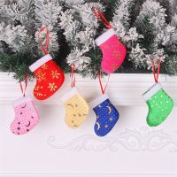 6pcs Christmas Gift Candy Socks Home Party Decor Christmas Santa Claus Candy Socks Kids Mini Xmas Tree Decoration Pendant