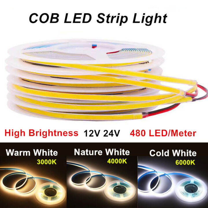 Angelila FCOB LED Strip Light 480LED Per Meter High Density Flexible ...