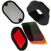 Flash Speedlight Honeycomb Grid Kit พร้อม Magnetic Gel Band 9Pcs Filters Flash Accessories Kit สำหรับ Canon Nikon Flash