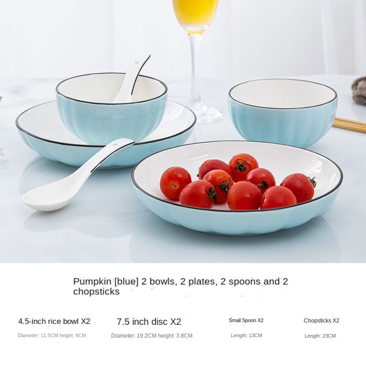 bowl-and-dish-set-household-tableware-creative-individual-porcelain-bowl-and-plate-couple-set-bowls-and-chopsticks-combinationth