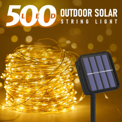 2021 Solar Garden Lights Outdoor LED Solar Energy Street Garland Fairy String Lights For Garden Party Christmas Decoration Lamps