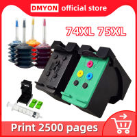 74 75ตลับหมึก XL รีฟิลผลิตใหม่ HP 74XL 75XL Deskjet D4260 J5785 J6480 J6450 J6410 D4263 4360 D4368 Pencetak