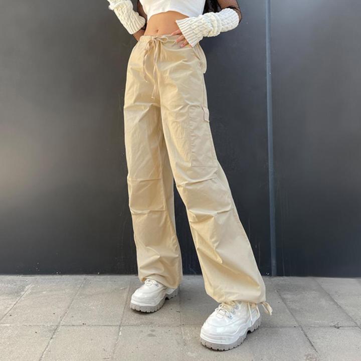 women-slacks-quick-drying-sports-pants-versatile-lightweight-simple-oversized-fit-big-pockets-cargo-pants