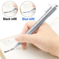 ปากกาลูกลื่นมัลติฟังก์ชั่น0.5มม. และ Vernier Caliper Ball Pen Stationery Tool-Black/blue Refill
