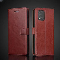 เคสปกหนังเจ้าของบัตร Pu สำหรับ Xiaomi Mi 10 Mi 10 Youth 5G เคสกระเป๋าสตางค์เรโทรเคสแบบพับปิดได้เข้ารูป