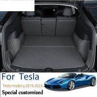 Leather trunk For Tesla model y trunk mat 2019-2023Cargo Liner Leather Pet Mat Carpets Kit