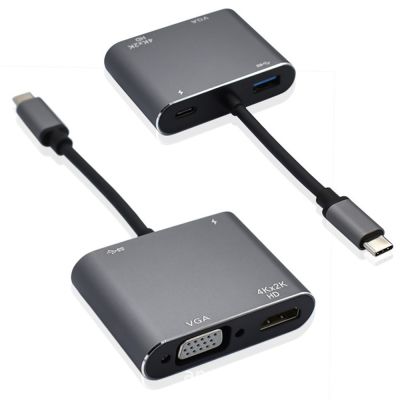 ❍♗﹍ Type C to HDMI-compatible /VGA /USB3.0 Adapter 1080P Multi-Display 4in1 USB C to HDMI-compatible Converter for Windows 7/8/10 OS