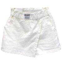 HAPPYWOMEN Large Size Fake Two-Piece Pants Skirt All-Match Elastic High Waist Pure Cotton Spring White Female Slimmer Look A-Line Short