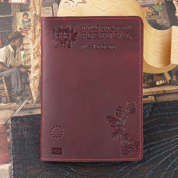 หนังสือเดินทางโปรตุเกสสำหรับทุกเพศหนังแท้100-sampul-kartu-ใส่บัตรเครดิตหนังสือเดินทางโปรตุเกส