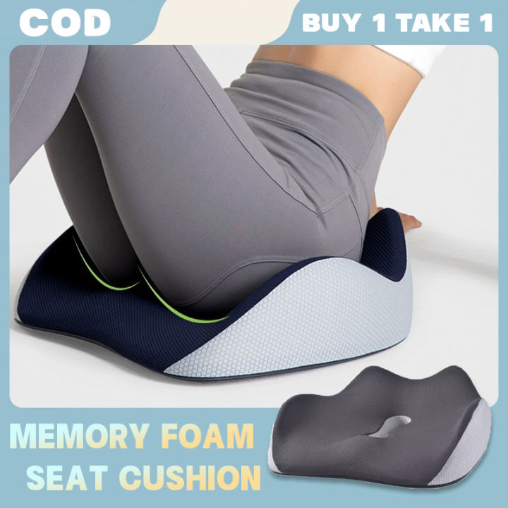 Pressure Relief Seat Cushion for Long Sitting Hours on Office/Home Chair,  Car, Wheelchair - Extra-Dense Memory Foam for Hip, Tailbone, Coccyx
