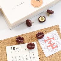 10 Pcs Chocolate chip bean Thumbtacks Tone Corkboard Photo Push Pins Wholesale Clips Pins Tacks