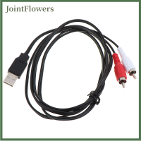 JointFlowers Dual RCA MALE TO USB MALE A COMPOSITE ADAPTER Audio Video Data EXTENSION CABLE