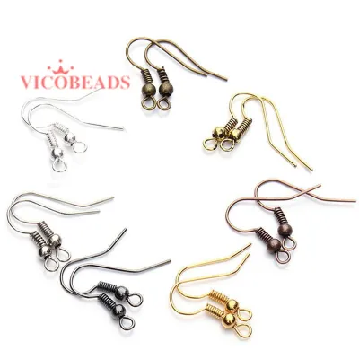 200pcs 20x17mm Gold Silver Antique bronze Ear Hooks Earrings Clasps Findings Earring Wires For Jewelry Making Supplies Wholesale
