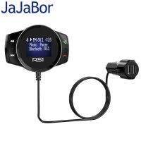 Jajabor เครื่องส่งสัญญาณ Fm สเตอริโอไร้สาย A2dp เครื่องเล่นเพลง Mp3ชุดอุปกรณ์ในรถยนต์บลูทูธแฮนด์ฟรีชาร์จในรถจอแสดงแรงดันไฟฟ้า