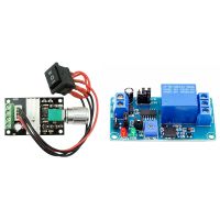 1 Pcs 6V 12V 24V 28V 3A 80W DC Motor Speed Controller &amp; 1 Pcs 12V DC Delay Relay Turn on / Delay Turn Off Switch Module