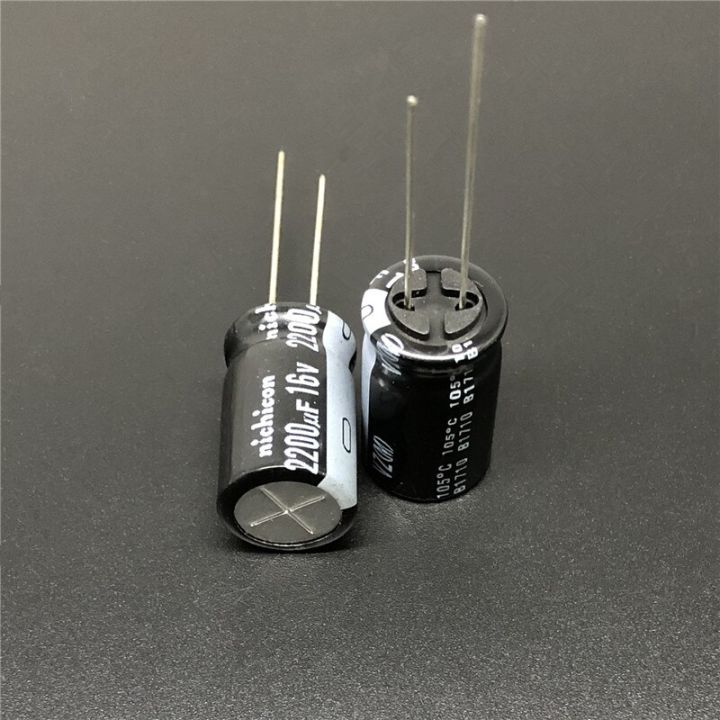 10pcs-100pcs-2200uf-16v-nichicon-vz-series-12-5x20mm-16v2200uf-wide-temperature-range-aluminum-electrolytic-capacitor